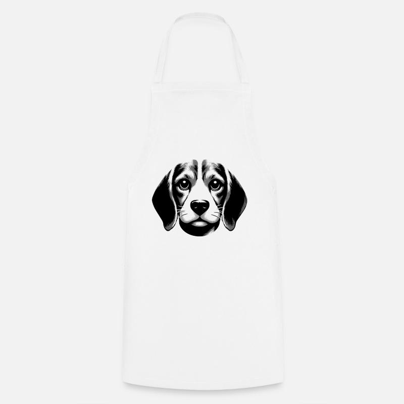 Le Beagle | Sourire mignon visage de chien - Tablier de cuisine - blanc