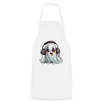 Funny ghost for halloween - Cooking Apron - white - Front - AI Model Male 185 dark (185cm)