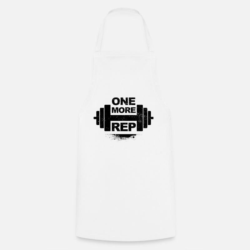One More Rep - dark - Cooking Apron - white