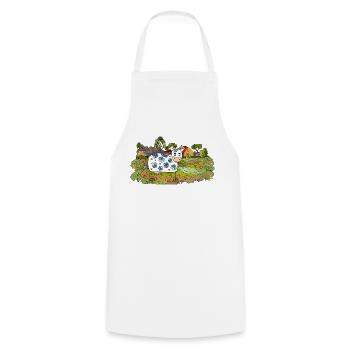 Cow - Cooking Apron - white - Front - AI Model Male 185 dark (185cm)