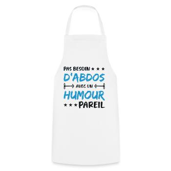No need for abs with such a humorous body - Cooking Apron - white - Front - AI Model Male 185 dark (185cm)