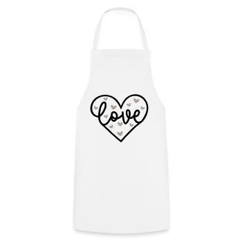 L’amour avec les cœurs - Tablier de cuisine - blanc - Devant - AI Model Male 185 dark (185cm)