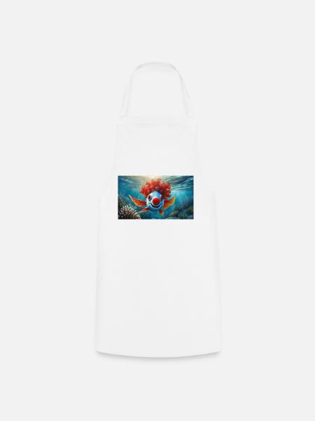Wortspiel - Clownfisch - Kochschürze - Weiß