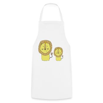 Leo father and son - Cooking Apron - white - Front - AI Model Male 185 dark (185cm)