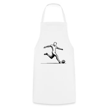 Minimalistische Fußballspieler-Silhouette - schwarz - Kochschürze - Weiß - Vorne - AI Model Male 185 dark (185cm)