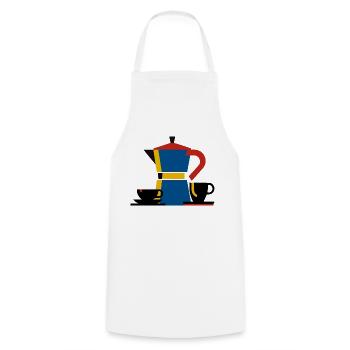 Bauhaus Minimalisme Design Bialetti Café - Tablier de cuisine - blanc - Devant - AI Model Male 185 dark (185cm)
