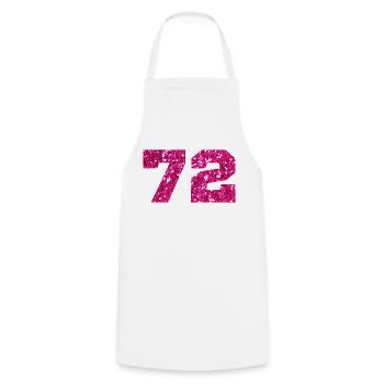 72 Pink Glitter - 72. Geburtstag - Kochschürze - Weiß - Vorne - AI Model Male 185 dark (185cm)