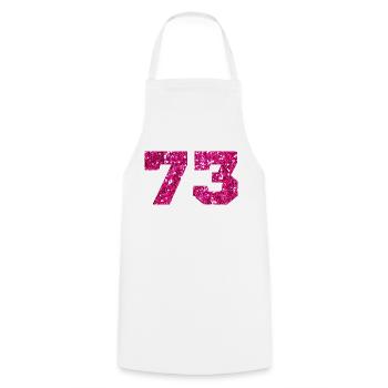 73 Pink Glitter - 73 Geburtstag - Kochschürze - Weiß - Vorne - AI Model Male 185 dark (185cm)