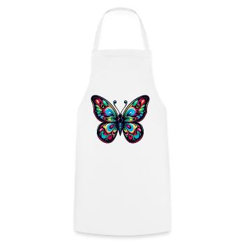 Bunter Schmetterling - Kochschürze - Weiß - Vorne - AI Model Male 185 dark (185cm)
