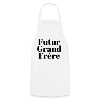 Futur grand frère - annonce futur grand frère - Tablier de cuisine - blanc - Devant - AI Model Male 185 dark (185cm)
