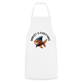 Mindset is Everything Goldfish Shark Motivational - Cooking Apron - white - Front - AI Model Male 185 dark (185cm)