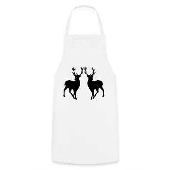 Deer Silhouette 02 - Cooking Apron - white - Front - AI Model Male 185 dark (185cm)