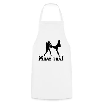 muay thai - Kochschürze - Weiß - Vorne - AI Model Male 185 dark (185cm)