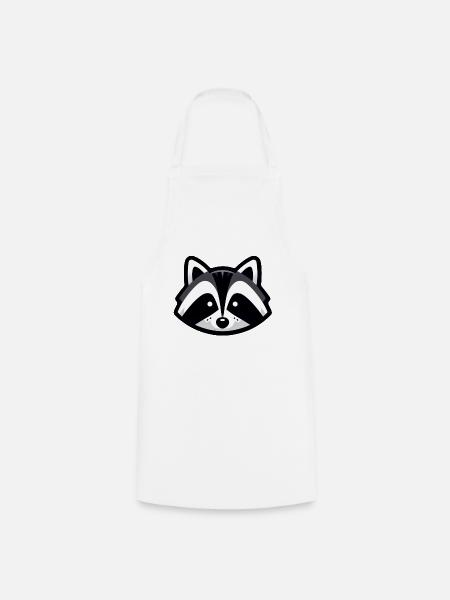 Einfaches Waschbär-Design - Kochschürze - Weiß