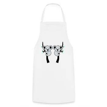 Koala Bear Comic Tree 2 - Cooking Apron - white - Front - AI Model Male 185 dark (185cm)
