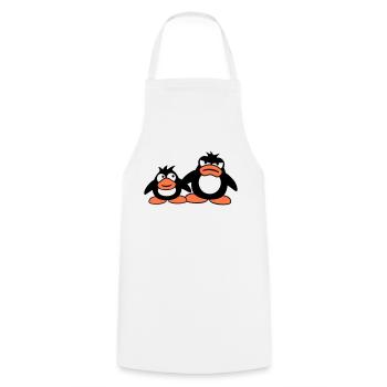 Penguin Two Friends 2 Team Big Brother Angry - Cooking Apron - white - Front - AI Model Male 185 dark (185cm)