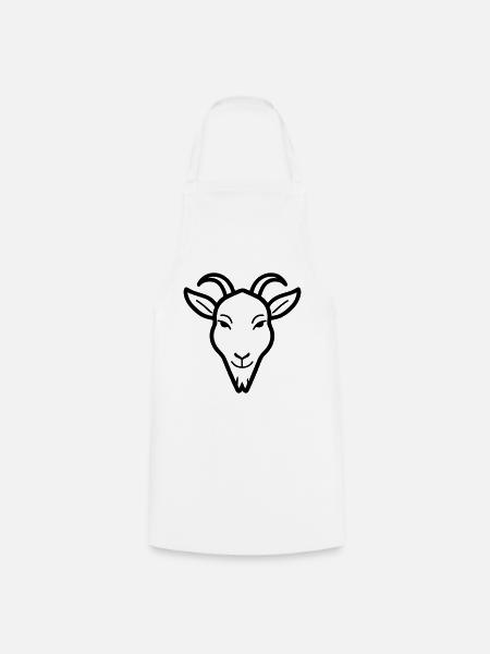 Ziegenbock - Kochschürze - Weiß
