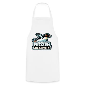 COOLES T-SHIRT, PINGUIN - Kochschürze - Weiß - Vorne - AI Model Male 185 dark (185cm)