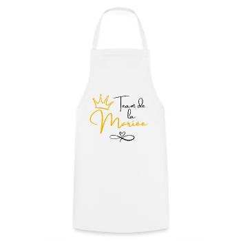 Team de la mariée couronne - cadeau la mariée - Tablier de cuisine - blanc - Devant - AI Model Male 185 dark (185cm)