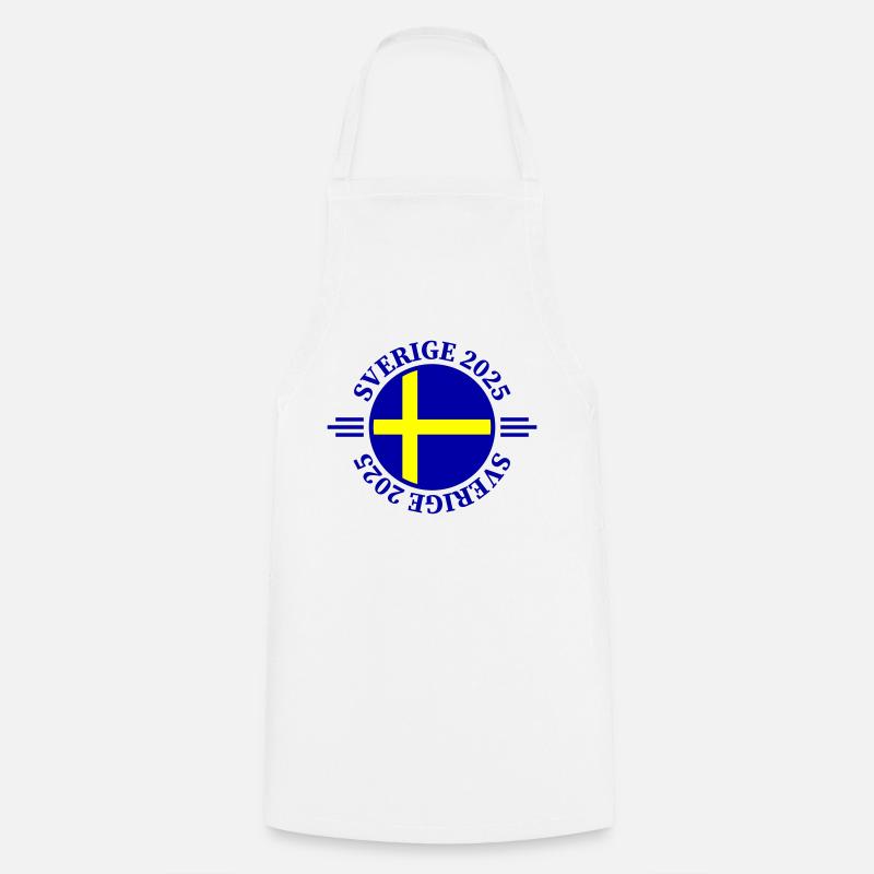 Suède 2025 Sverige - Tablier de cuisine - blanc