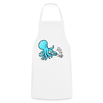 Octopus Flûte Musique Jouer Des Bulles Sous L’eau - Tablier de cuisine - blanc - Devant - AI Model Male 185 dark (185cm)