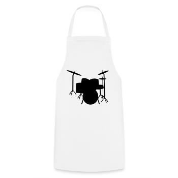 Drums Schlagzeug Drum - Kochschürze - Weiß - Vorne - AI Model Male 185 dark (185cm)