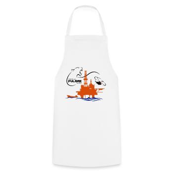 Fulmar Oil Rig Platform North Sea Aberdeen - Cooking Apron - white - Front - AI Model Male 185 dark (185cm)