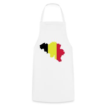 Belgique - Tablier de cuisine - blanc - Devant - AI Model Male 185 dark (185cm)