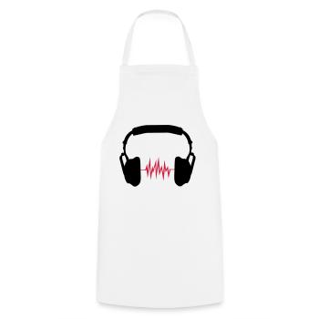 headphones - Cooking Apron - white - Front - AI Model Male 185 dark (185cm)