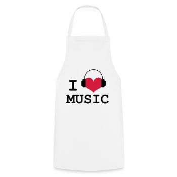 Ich liebe Musik! - Kochschürze - Weiß - Vorne - AI Model Male 185 dark (185cm)