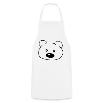 Bear Head - Cooking Apron - white - Front - AI Model Male 185 dark (185cm)