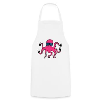 krake_mit_bier - Cooking Apron - white - Front - AI Model Male 185 dark (185cm)