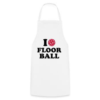 I love Floorball - Kochschürze - Weiß - Vorne - AI Model Male 185 dark (185cm)