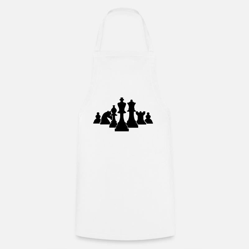 échecs - Tablier de cuisine - blanc