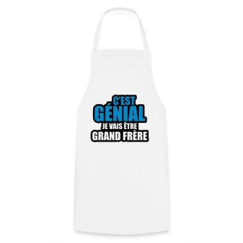 c'est génial je vais être grand frère - Tablier de cuisine - blanc - Devant - AI Model Male 185 dark (185cm)