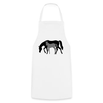 Mare and Foal Horse Design - Cooking Apron - white - Front - AI Model Male 185 dark (185cm)