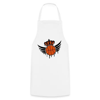 Basketball Blazon Logo Graffiti - Kochschürze - Weiß - Vorne - AI Model Male 185 dark (185cm)