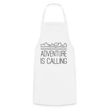 Adventure is calling - Cooking Apron - white - Front - AI Model Male 185 dark (185cm)