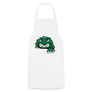 tortue horreur - Tablier de cuisine - blanc - Devant - AI Model Male 185 dark (185cm)