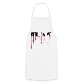 Follow Me Blut - Kochschürze - Weiß - Vorne - AI Model Male 185 dark (185cm)
