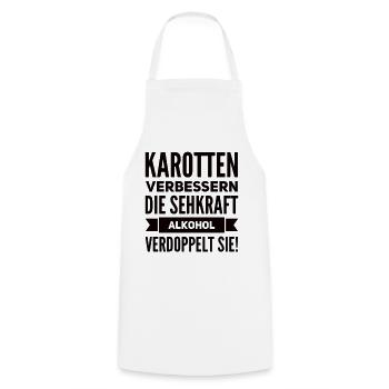 Alkohol Verdoppelt Die Sehkraft Lustiger Spruch - Kochschürze - Weiß - Vorne - AI Model Male 185 dark (185cm)