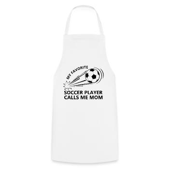 Football Mama noir - Tablier de cuisine - blanc - Devant - AI Model Male 185 dark (185cm)