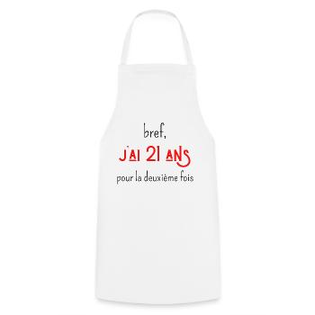bref j'ai un 21 ans pour la deuxième fois - Tablier de cuisine - blanc - Devant - AI Model Male 185 dark (185cm)
