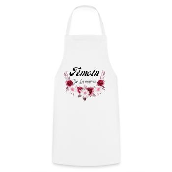 témoin de la mariée - Tablier de cuisine - blanc - Devant - AI Model Male 185 dark (185cm)