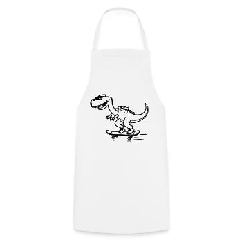 Dinosaur Skateboard Drôle d’idée cadeau - Tablier de cuisine - blanc - Devant - AI Model Male 185 dark (185cm)