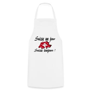 Suisse un jour suisse toujours - Tablier de cuisine - blanc - Devant - AI Model Male 185 dark (185cm)