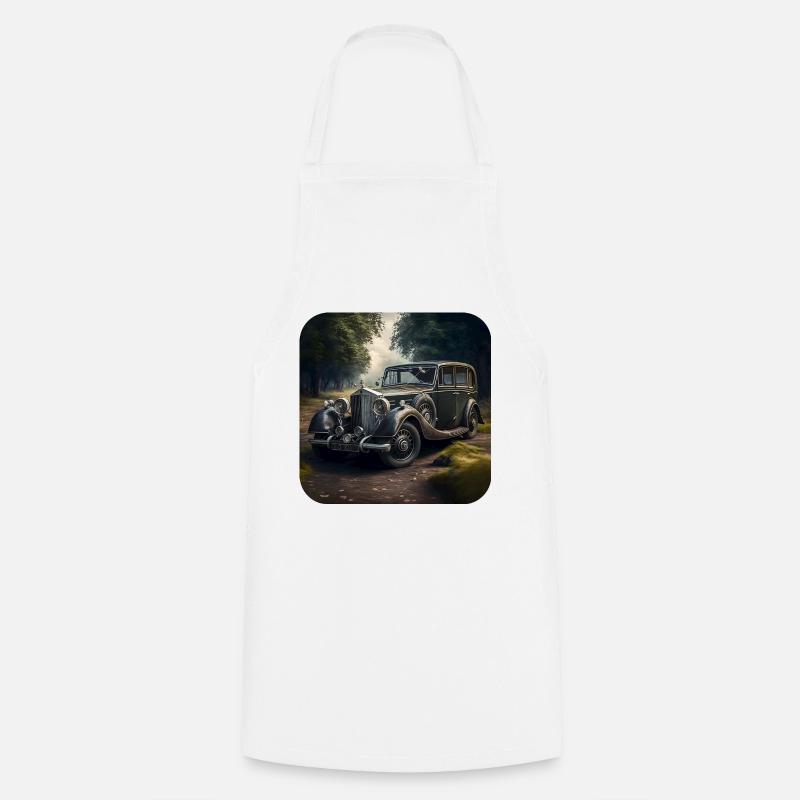 Oldtimer Car, Design 2 - Cooking Apron - white