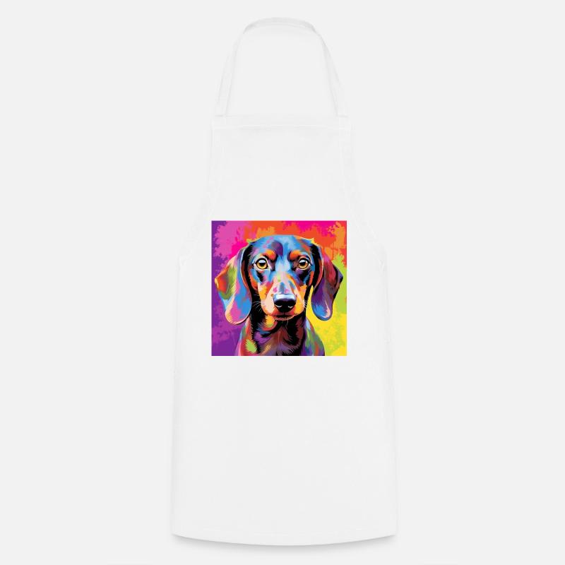 Dachshund Pop Art - Cooking Apron - white