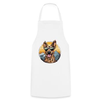 Cool dog with sunglasses - Cooking Apron - white - Front - AI Model Male 185 dark (185cm)