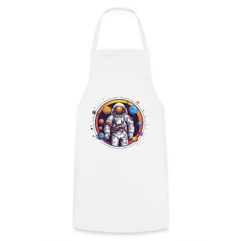 Astronaut in space - Cooking Apron - white - Front - AI Model Male 185 dark (185cm)